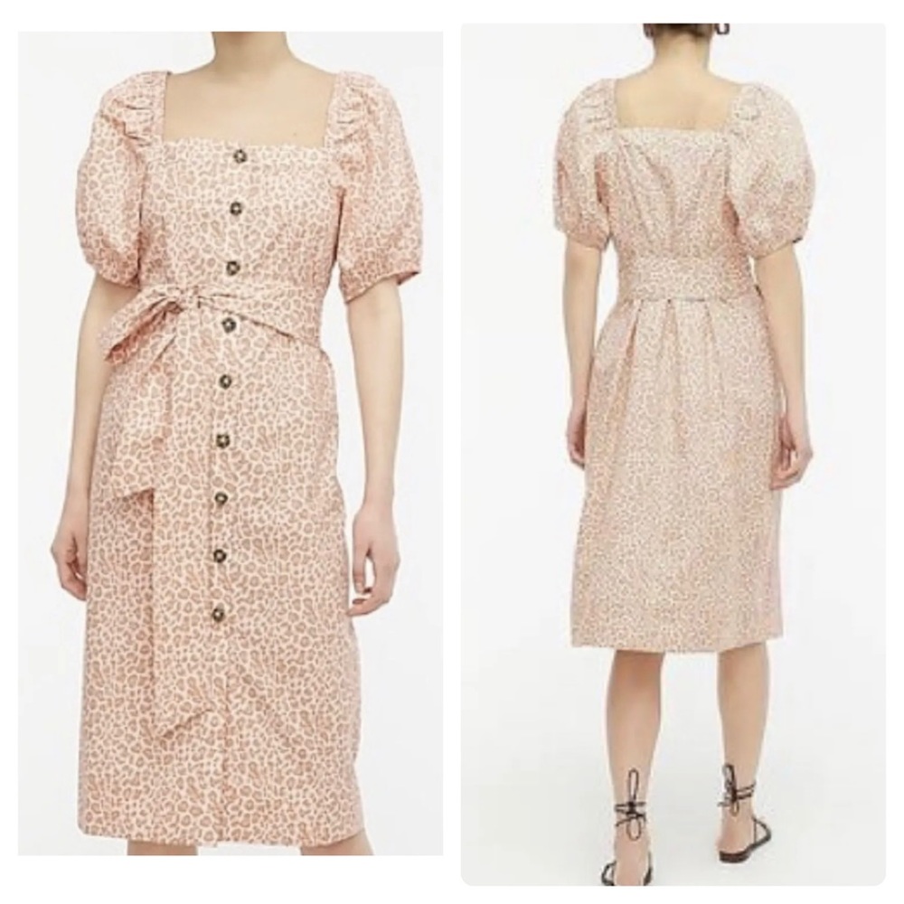 J.Crew Cottage dress in pink leopard
